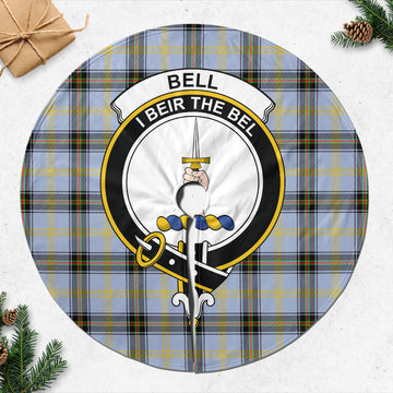 Bell Tartan Christmas Tree Skirt with Family Crest