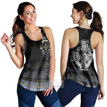 Bell Tartan Women's Racerback Tanks Featuring Alba Gu Brath Family Crest Celtic Inspired