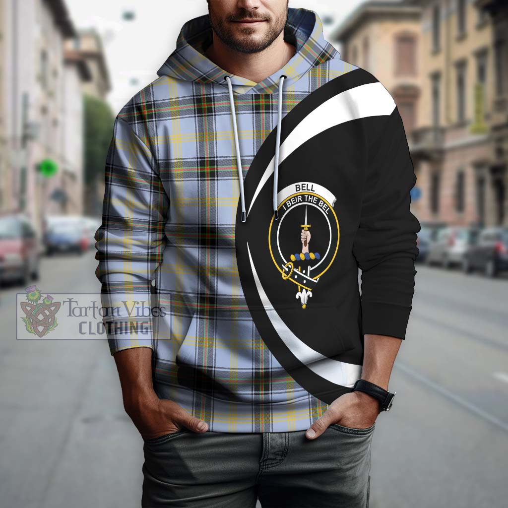 Tartan Vibes Clothing Bell Tartan Hoodie with Family Crest Circle Style