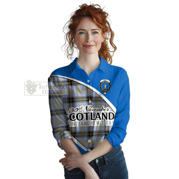 Bell Family Crest Tartan Women's Casual Shirt Celebrate Saint Andrew's Day in Style