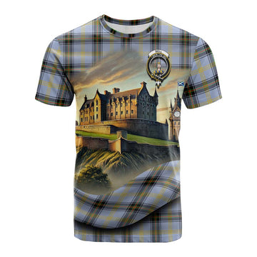 Bell Tartan Family Crest Cotton T-shirt with Scottish Ancient Castle Style Kid's Shirt - Tartan Vibes Clothing