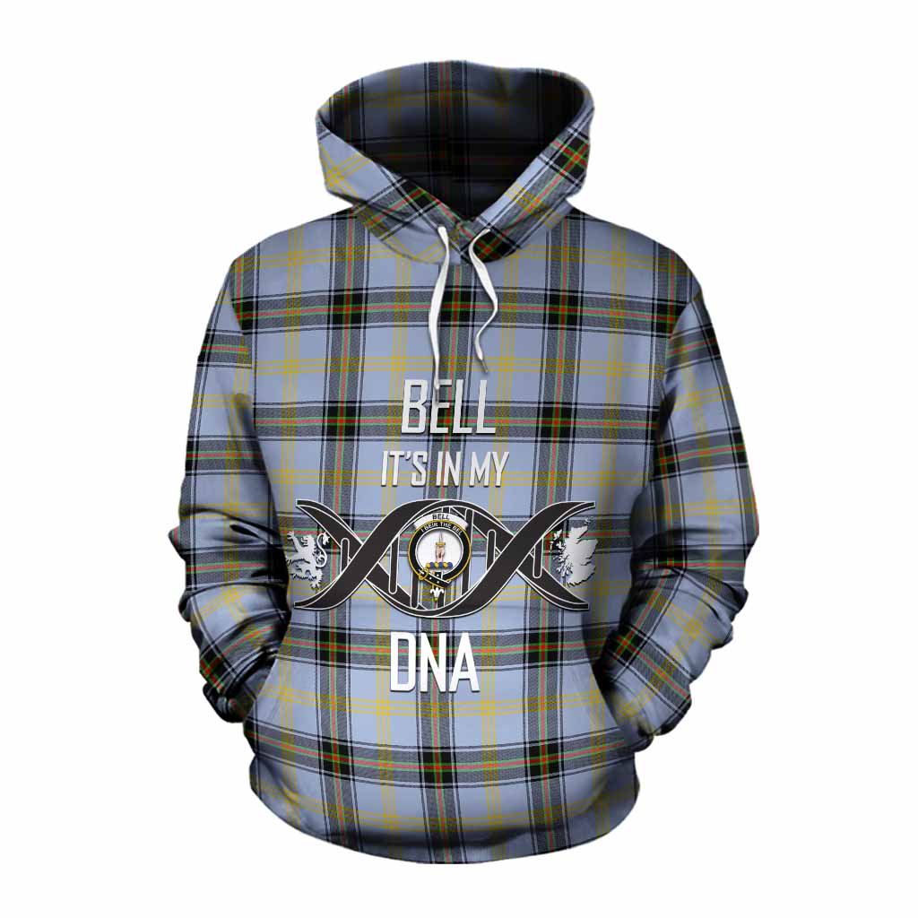 Tartan Vibes Clothing Bell Tartan Cotton Hoodie with Family Crest DNA In Me Style