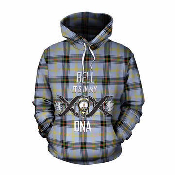 Bell Tartan Cotton Hoodie with Family Crest DNA In Me Style