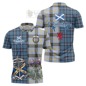 Bell Tartan Zipper Polo Shirt Happy St. Andrew's Day Half Tartan Style Unisex - Tartan Vibes Clothing