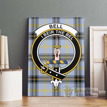 Bell Tartan Canvas Print Wall Art with Family Crest