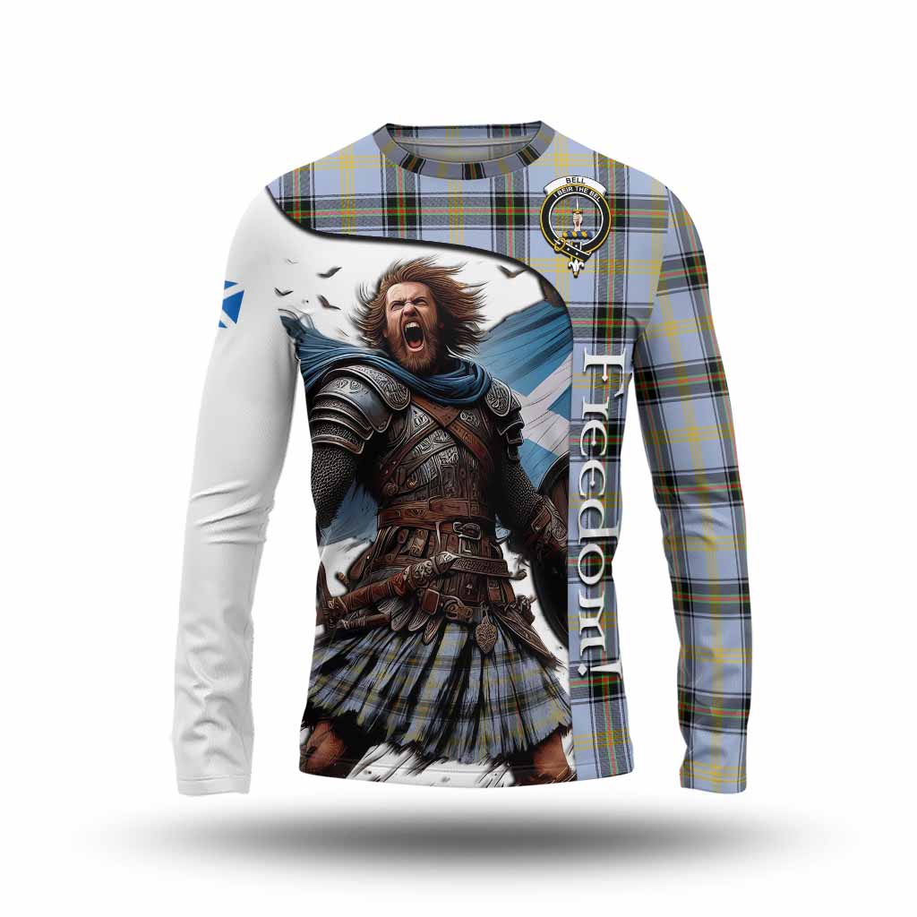 Tartan Vibes Clothing Bell Crest Tartan Long Sleeve T-Shirt Inspired by the Freedom of Scottish Warrior