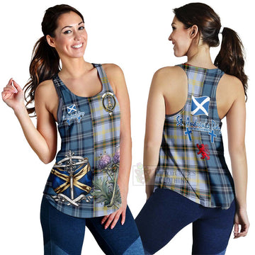 Bell Tartan Women's Racerback Tanks Happy St. Andrew's Day Half Tartan Style