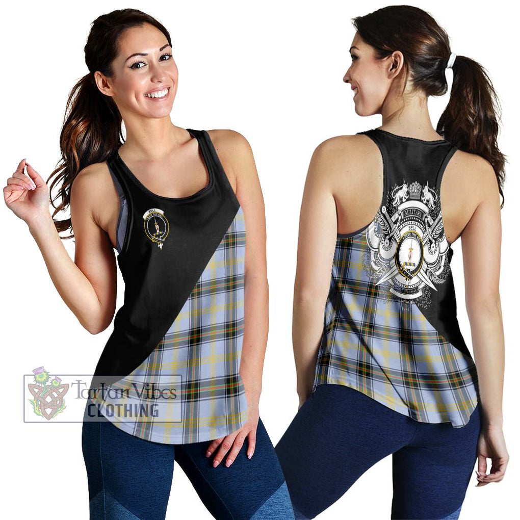 Bell Tartan Women's Racerback Tanks with Family Crest and Military Logo Style 4XL - Tartanvibesclothing Shop