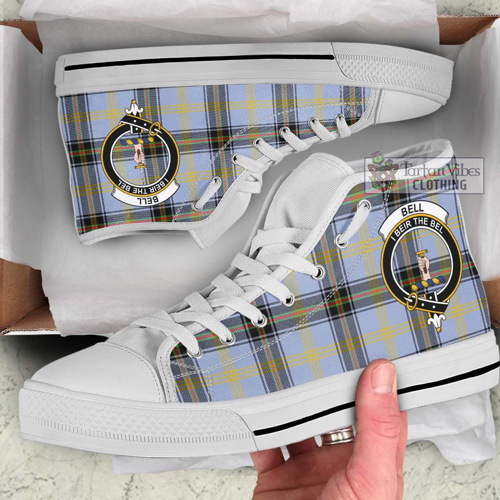 Tartan Vibes Clothing Bell Tartan High Top Shoes with Family Crest