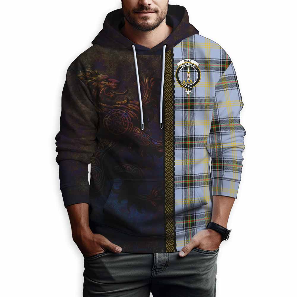 Bell Tartan Family Crest Hoodie Alba Gu Brath Be Brave Lion Ancient Style Pullover Hoodie - Tartan Vibes Clothing