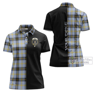 Bell Tartan Women's Polo Shirt with Family Crest and Half Of Me Style