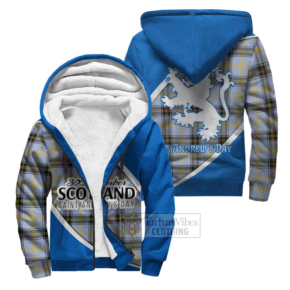 Tartan Vibes Clothing Bell Family Crest Tartan Sherpa Hoodie Celebrate Saint Andrew's Day in Style