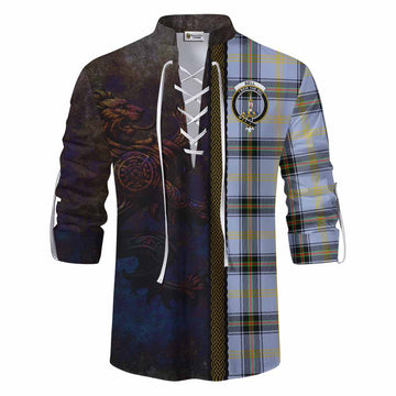 Bell Tartan Family Crest Ghillie Kilt Shirt Alba Gu Brath Be Brave Lion Ancient Style Men - Tartan Vibes Clothing
