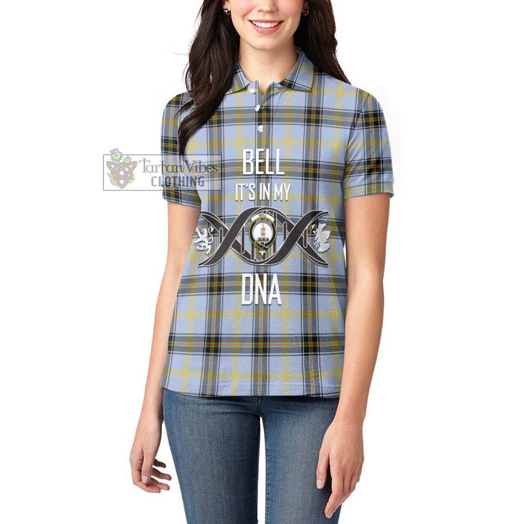 Bell Tartan Women's Polo Shirt with Family Crest DNA In Me Style Women - Tartanvibesclothing Shop