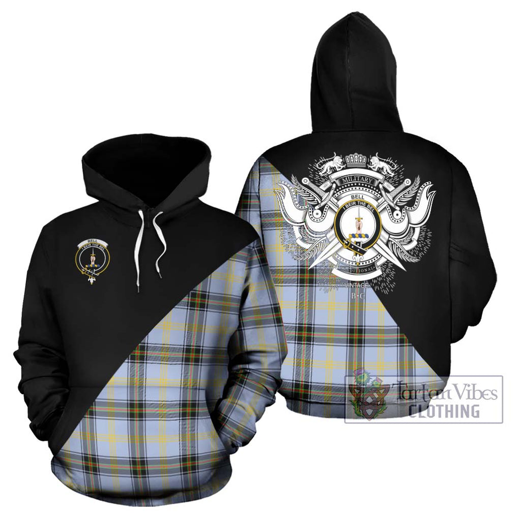 Bell Tartan Hoodie with Family Crest and Military Logo Style Zip Hoodie - Tartanvibesclothing Shop