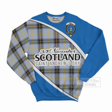 Bell Family Crest Tartan Sweatshirt Celebrate Saint Andrew's Day in Style