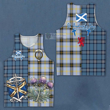 Bell Tartan Men's Tank Top Happy St. Andrew's Day Half Tartan Style Men - Tartan Vibes Clothing