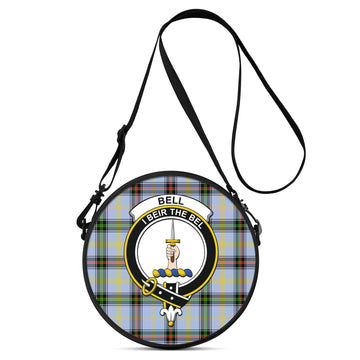 Bell Tartan Round Satchel Bags with Family Crest