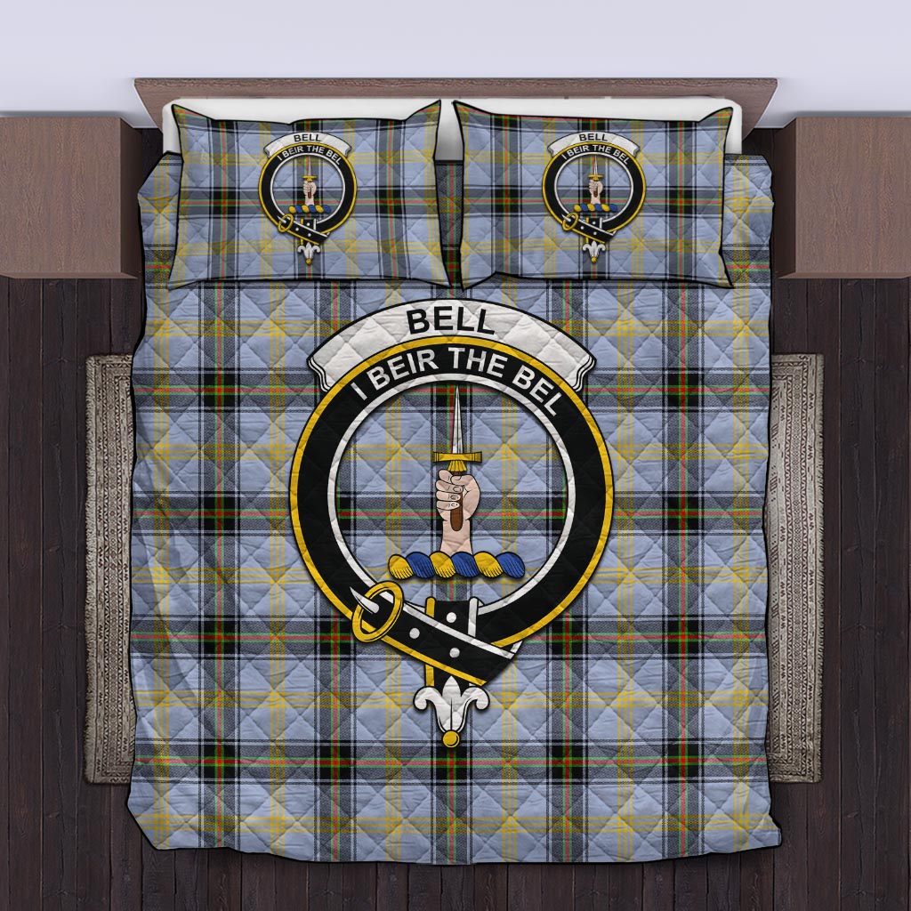 Bell Tartan Quilt Bed Set with Family Crest Twin - Tartan Vibes Clothing