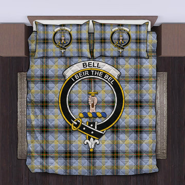 Bell Tartan Quilt Bed Set with Family Crest