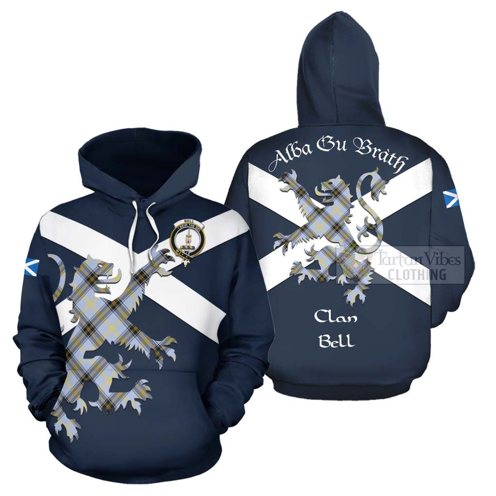 Tartan Vibes Clothing Bell Tartan Lion Rampant Hoodie – Proudly Display Your Heritage with Alba Gu Brath and Clan Name