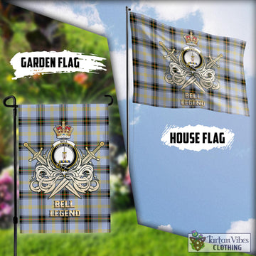 Bell Tartan Flag with Clan Crest and the Golden Sword of Courageous Legacy