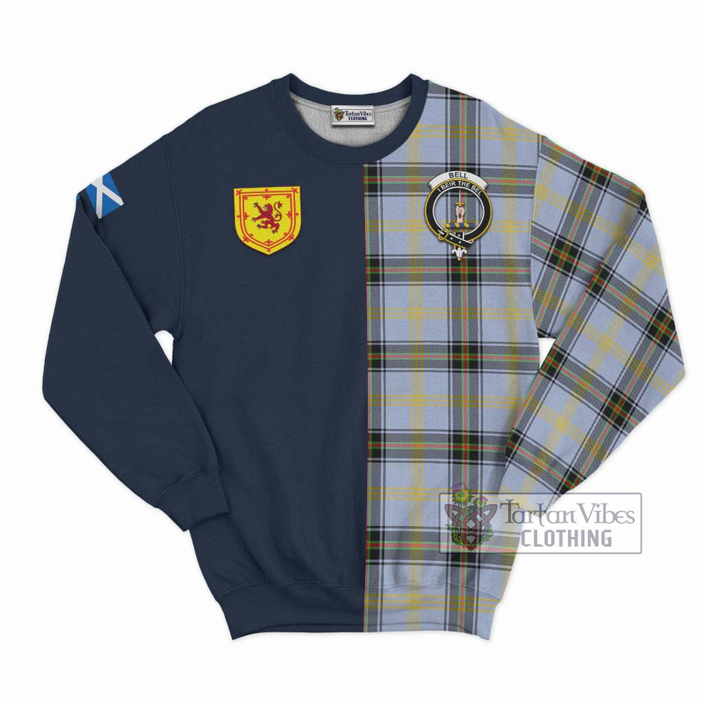 Bell Tartan Sweatshirt Alba with Scottish Lion Royal Arm Half Style Unisex - Tartan Vibes Clothing