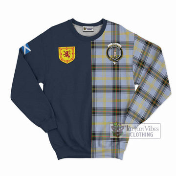 Bell Tartan Sweatshirt Alba with Scottish Lion Royal Arm Half Style