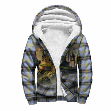 Bell Tartan Family Crest Sherpa Hoodie with Scottish Ancient Castle Style Unisex S - Tartan Vibes Clothing