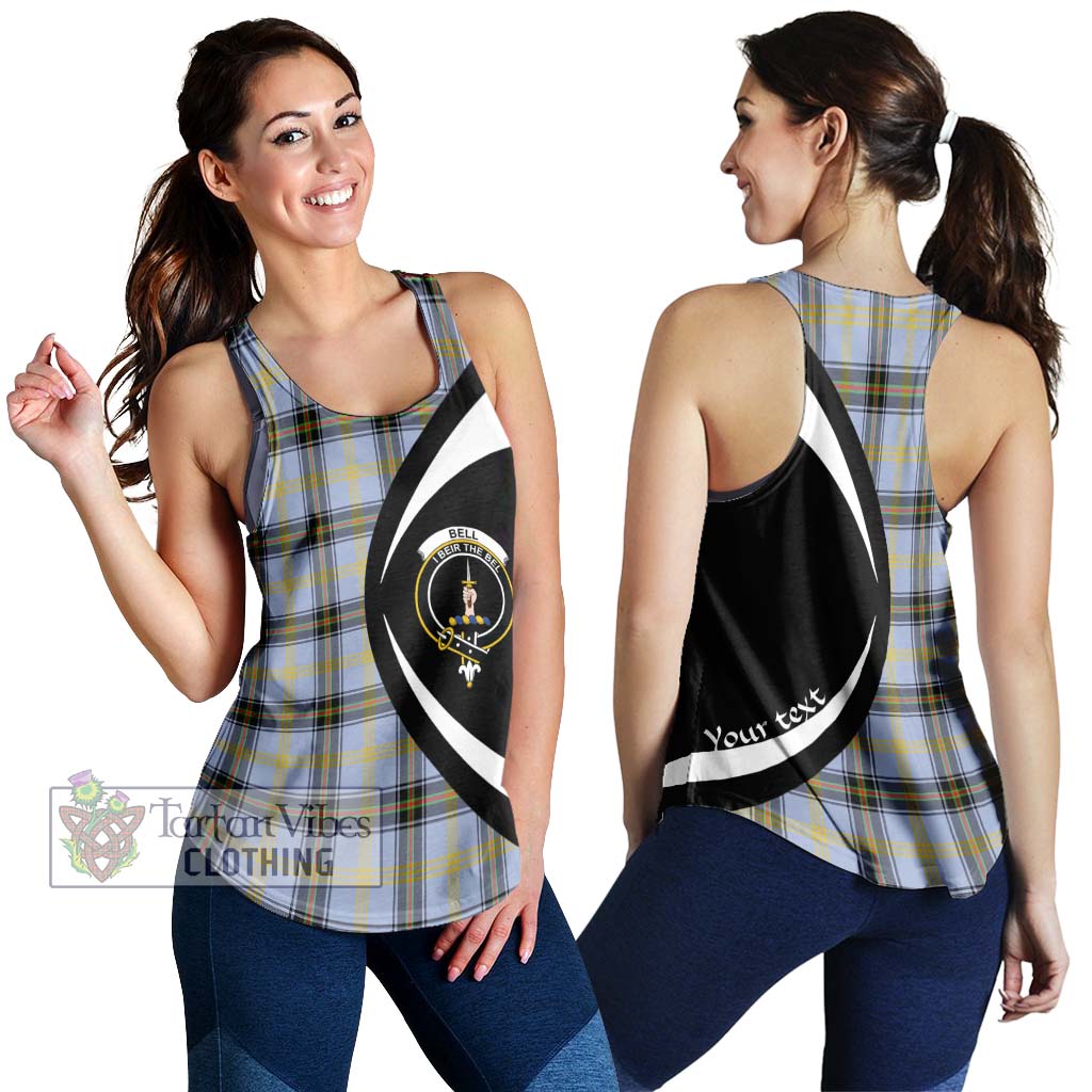 Bell Tartan Women's Racerback Tanks with Family Crest Circle Style 4XL - Tartan Vibes Clothing