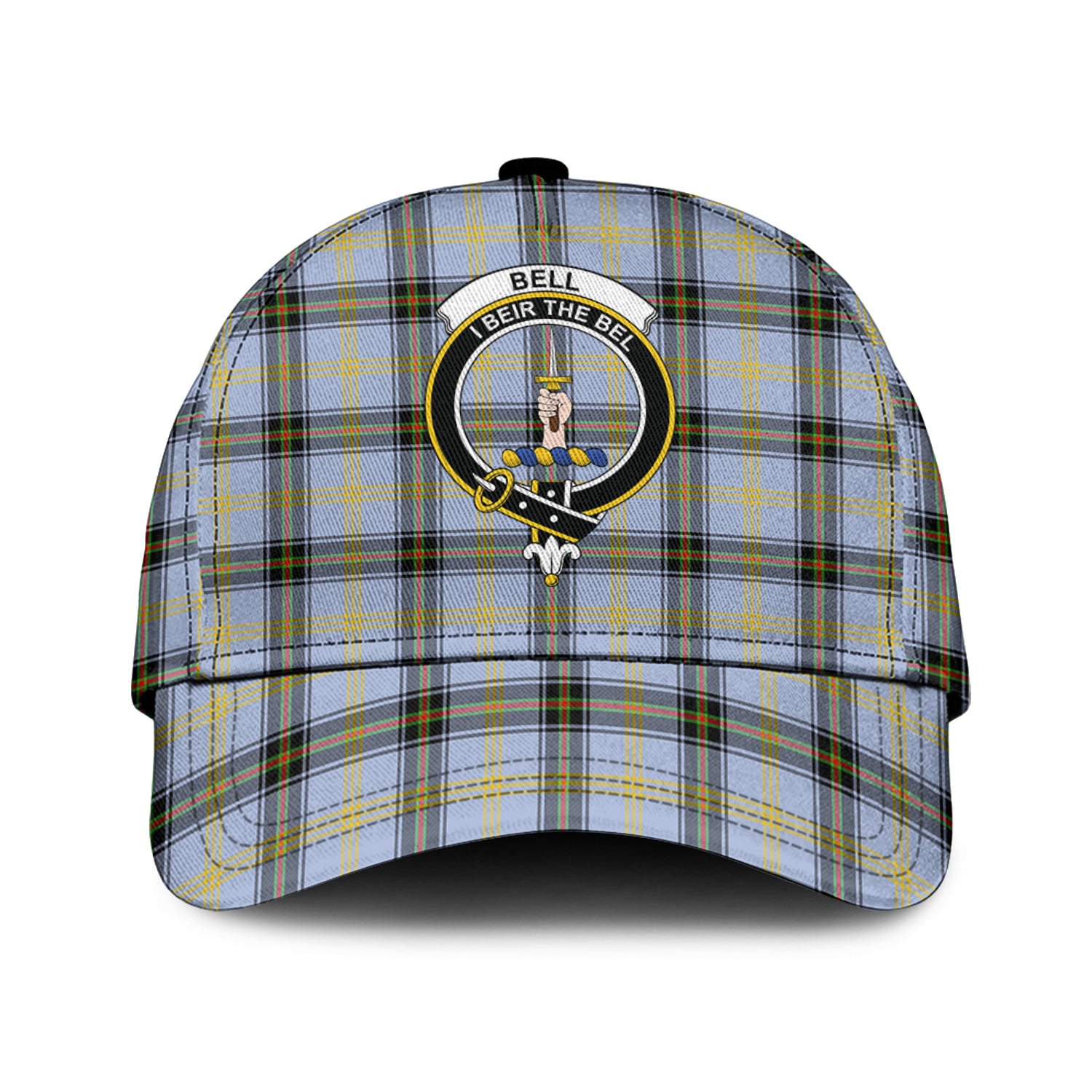 Bell Tartan Classic Cap with Family Crest Classic Cap Universal Fit - Tartan Vibes Clothing