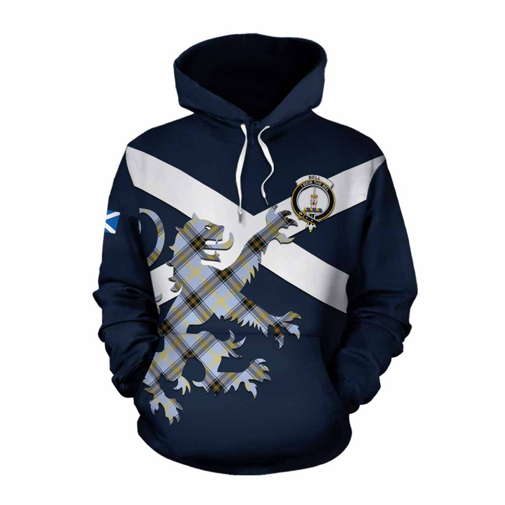 Tartan Vibes Clothing Bell Tartan Lion Rampant Cotton Hoodie Proudly Display Your Heritage with Alba Gu Brath and Clan Name