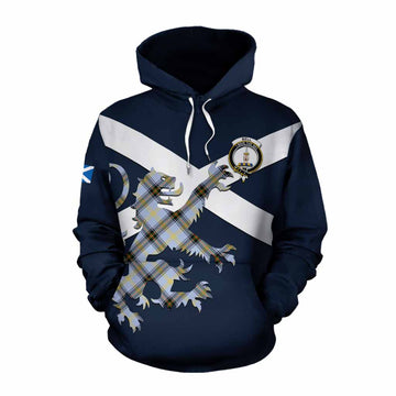 Bell Tartan Lion Rampant Cotton Hoodie Proudly Display Your Heritage with Alba Gu Brath and Clan Name