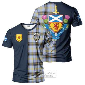 Bell Tartan T-Shirt Alba with Scottish Lion Royal Arm Half Style