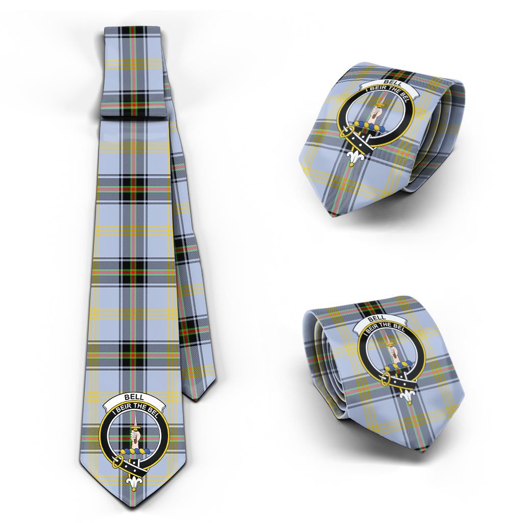 Bell Tartan Classic Necktie with Family Crest Necktie One Size - Tartan Vibes Clothing