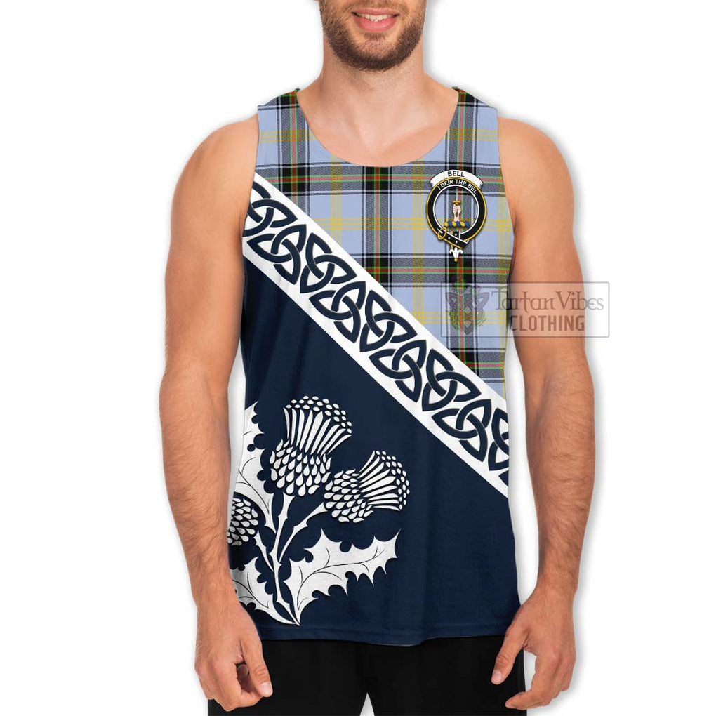 Bell Tartan Men's Tank Top Featuring Thistle and Scotland Map Men - Tartan Vibes Clothing