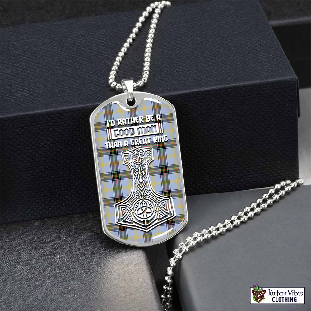 Tartan Vibes Clothing Bell Tartan Dog Tag Necklace Viking Mjolnir Style