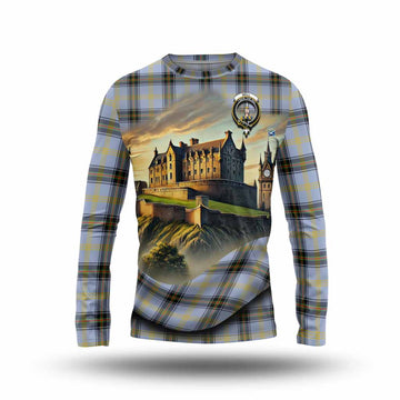 Bell Tartan Family Crest Long Sleeve T-Shirt with Scottish Ancient Castle Style Unisex - Tartan Vibes Clothing