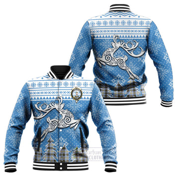 Bell Clan Christmas Baseball Jacket Celtic Reindeer Style