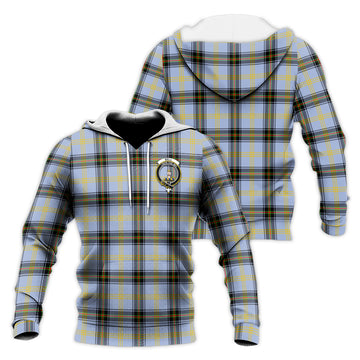 Bell Tartan Knitted Hoodie with Family Crest