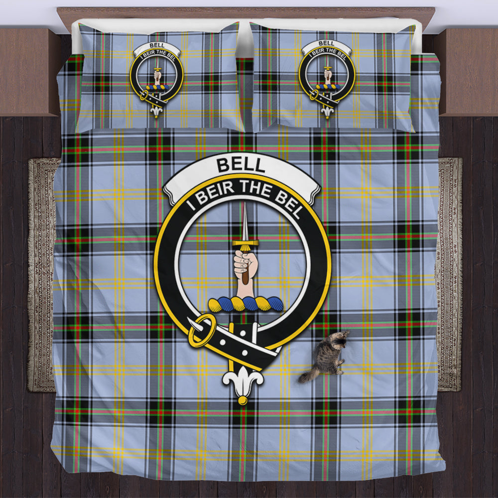 Bell Tartan Bedding Set with Family Crest US Bedding Set - Tartan Vibes Clothing