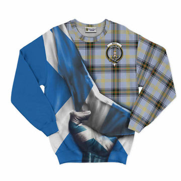 Bell Tartan Sweatshirt with Family Crest Scotland Patriotic Style