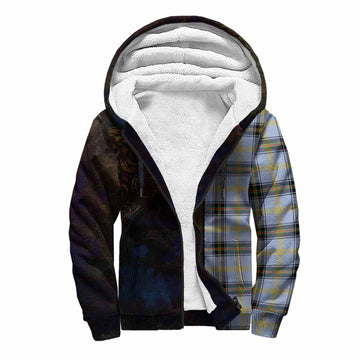 Bell Tartan Family Crest Sherpa Hoodie Alba Gu Brath Be Brave Lion Ancient Style Unisex S - Tartan Vibes Clothing