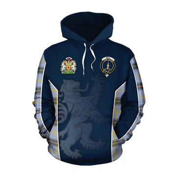 Bell Tartan Cotton Hoodie with Family Crest and Lion Rampant Vibes Sport Style