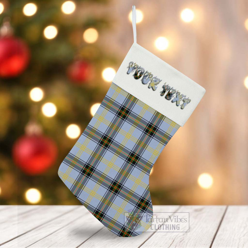 Tartan Vibes Clothing Bell Tartan Christmas Stocking with Personalized Text