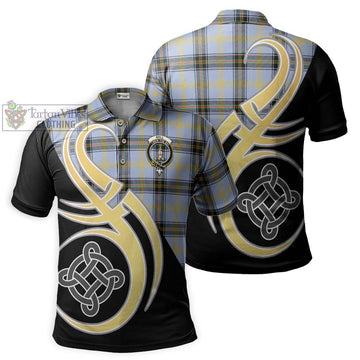 Bell Tartan Polo Shirt with Family Crest and Celtic Symbol Style