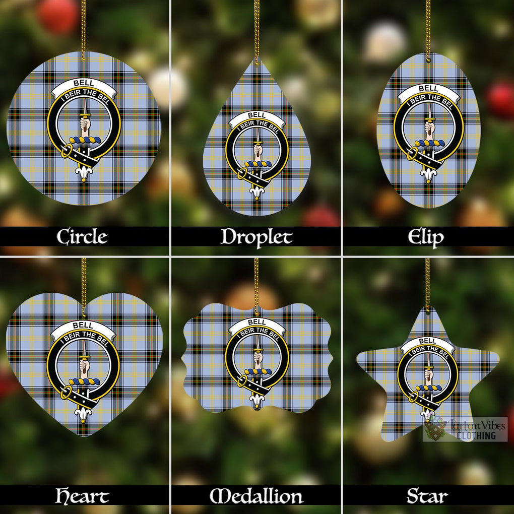 Tartan Vibes Clothing Bell Tartan Christmas Aluminium Ornament with Family Crest