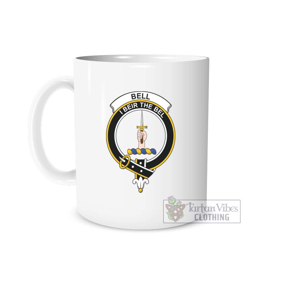 Bell Family Crest Ceramic Mug White - 2D-tartanvibesclothing