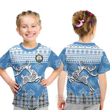 Bell Clan Christmas Kid T-Shirt Celtic Reindeer Style