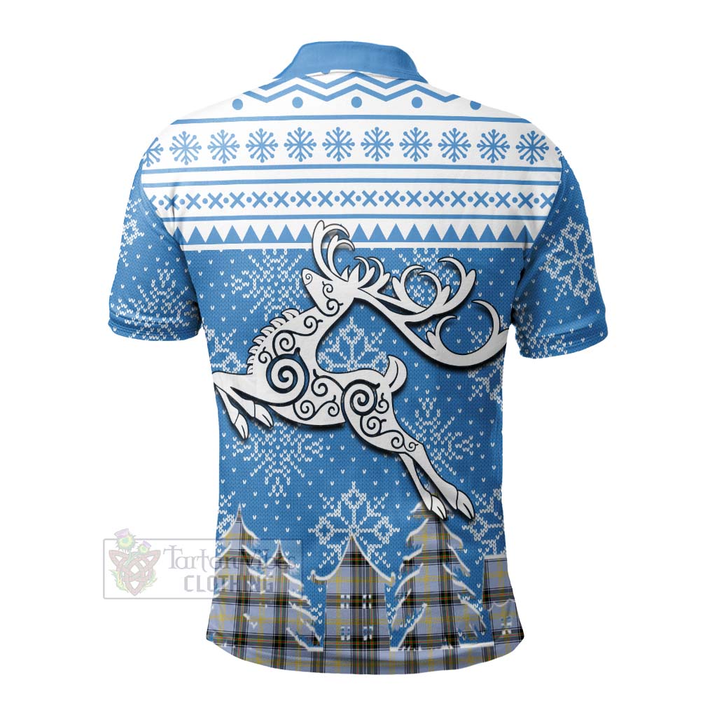 Tartan Vibes Clothing Bell Clan Christmas Polo Shirt Celtic Reindeer Style